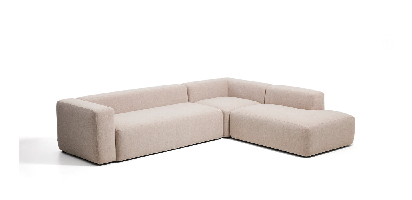 Kave Home 5-zits Hoekbank Blok 255cm, Chenille - Beige