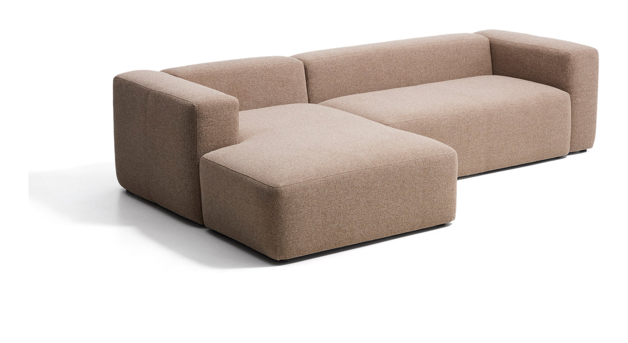 Kave Home Loungebank Blok Links, 300cm, Chenille - Bruin