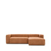 Kave Home 3-zits Loungebank Blok 300cm, Leer, Rechts - Bruin