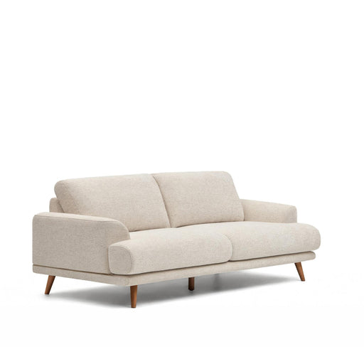 Kave Home 2-zits Bank Karin 211cm - Beige/Walnoot