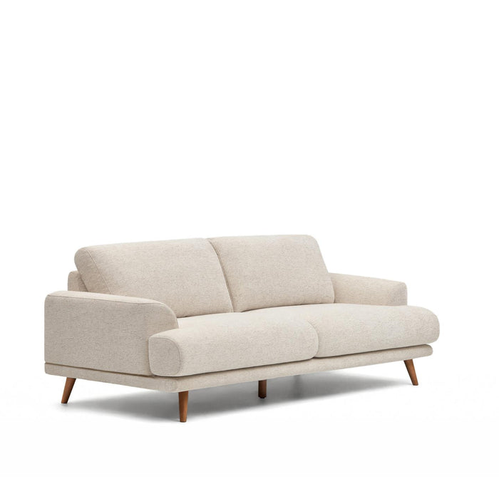 Kave Home 2-zits Bank Karin 211cm - Beige/Walnoot