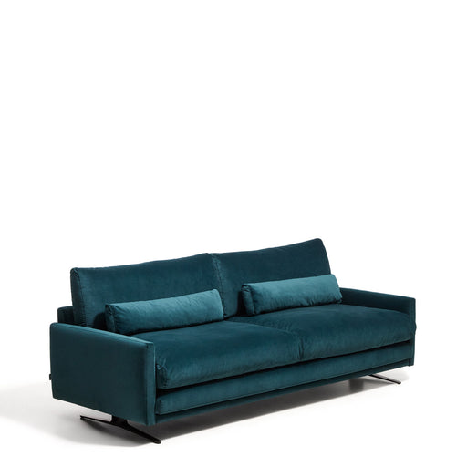 Kave Home 3-zits Bank Veliro 240cm, Velvet - Turquoise - ThatLyfeStyle
