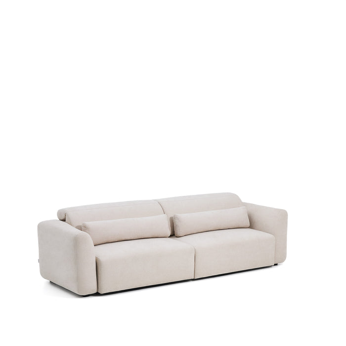 Kave Home Verstelbare 4-zits Bank Lares Chenille, 290cm - Beige