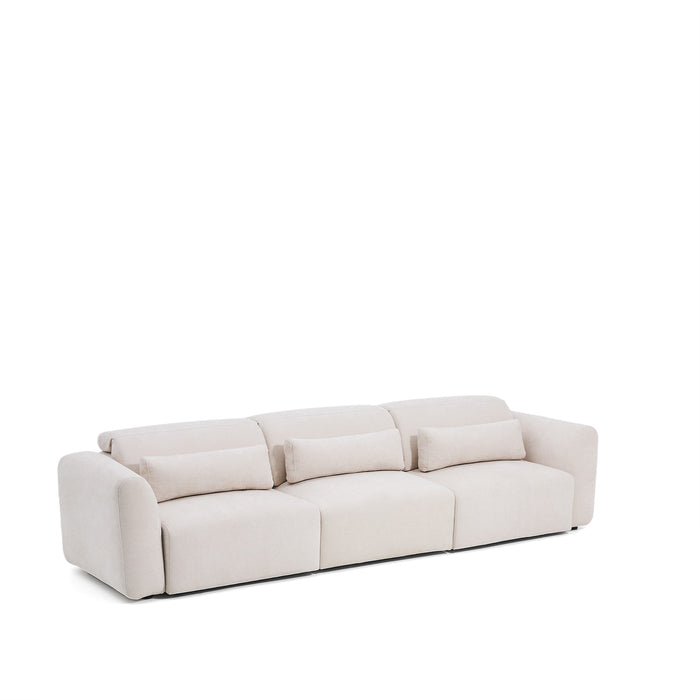 Kave Home Verstelbare 5-zits Bank Lares Chenille, 335cm - Beige