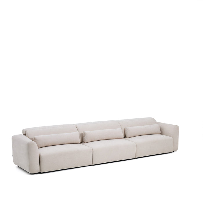 Kave Home Verstelbare 6-zits Bank Lares Chenille, 410cm - Beige