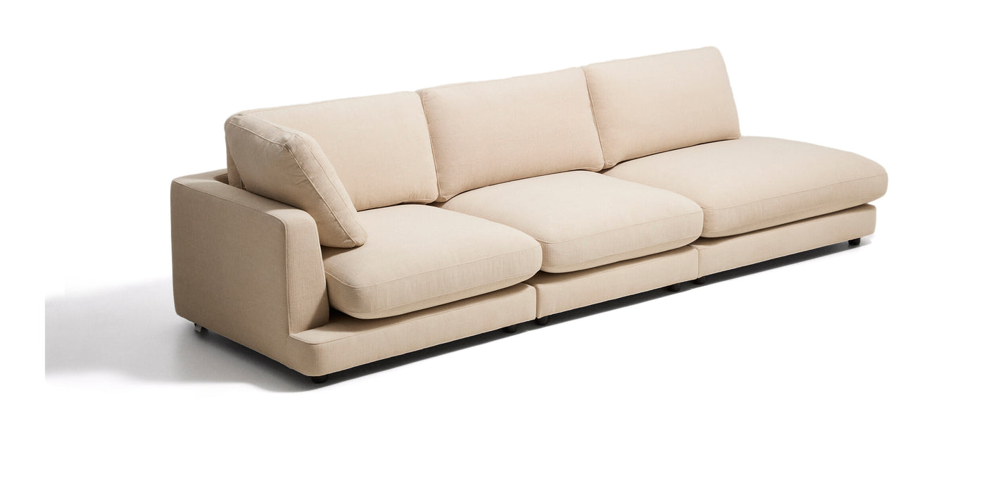 Kave Home 4-zits Bank Gala met Rechter eindmodule, 315cm, Chenille - Beige