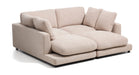 Kave Home Loungebank Gala met dubbele chaise longue, 210cm, Bouclé - Beige