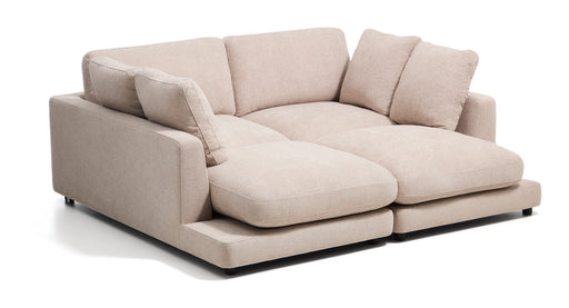 Kave Home Loungebank Gala met dubbele chaise longue, 210cm, Bouclé - Beige