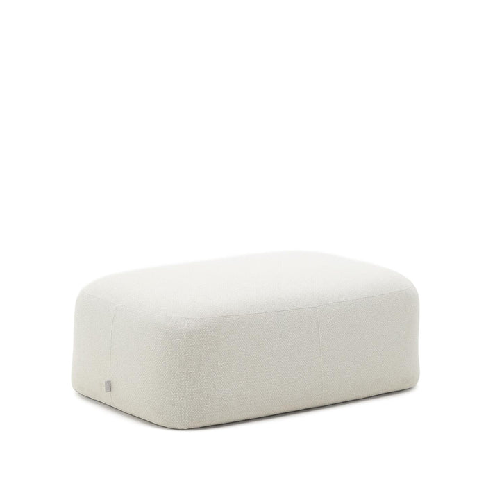 Kave Home Hocker Martina Structuurstof, 123 x 85cm - Wit