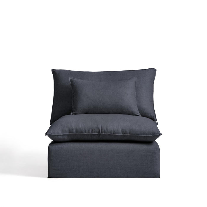 Kave Home Fauteuil Anarela Linnen, 110cm - Donkergrijs