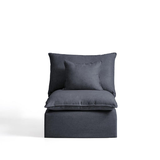 Kave Home Fauteuil Anarela Linnen, 90cm - Donkergrijs