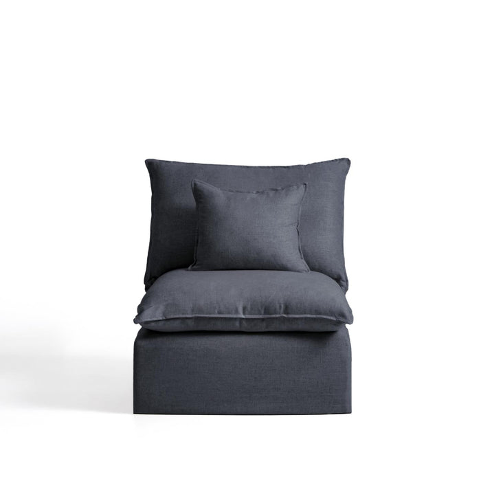 Kave Home Fauteuil Anarela Linnen, 90cm - Donkergrijs