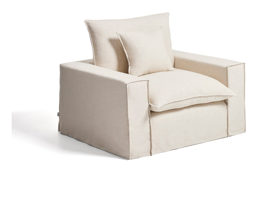 Kave Home Fauteuil Anarela Linnen, 130cm - Beige