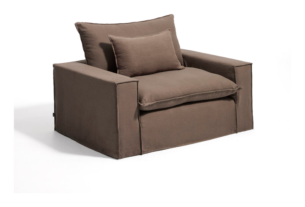 Kave Home Fauteuil Anarela Linnen, 150cm - Taupe