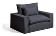 Kave Home Fauteuil Anarela Linnen, 150cm - Donkergrijs