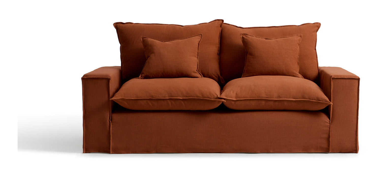 Kave Home 2-zits Bank Anarela 220cm, Linnen - Terracotta