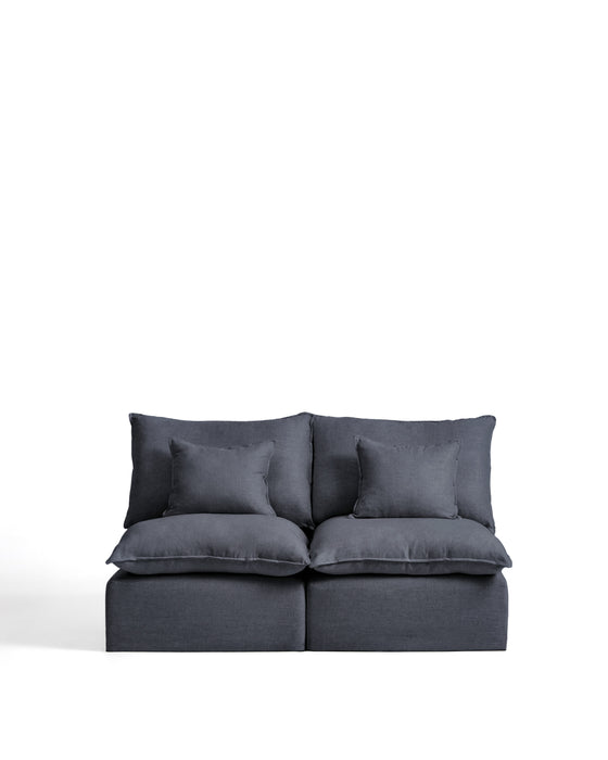 Kave Home Modulaire 2-zits Bank Anarela Linnen, 180cm - Donkergrijs