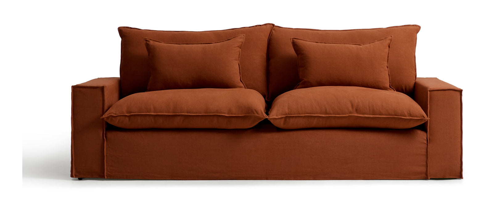Kave Home 3-zits Bank Anarela 260cm, Linnen - Terracotta