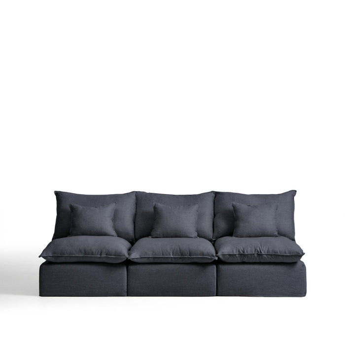 Kave Home Modulaire 3-zits Bank Anarela Linnen, 270cm - Donkergrijs
