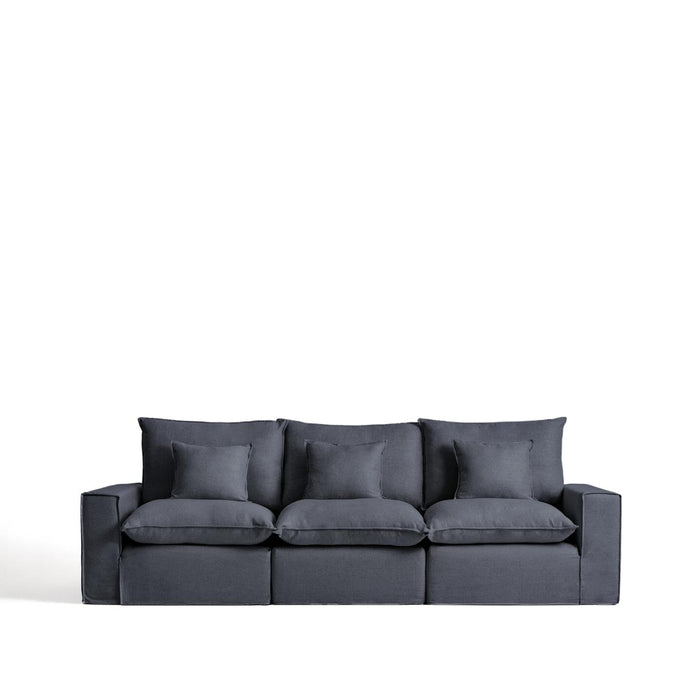Kave Home 3-zits Bank Anarela Linnen, 310cm - Donkergrijs