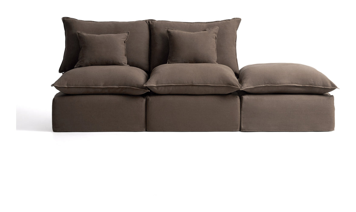 Kave Home 2-zits Bank Anarela met eindstuk, 270cm, Linnen - Taupe