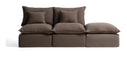 Kave Home 2-zits Bank Anarela met eindstuk, 270cm, Linnen - Taupe