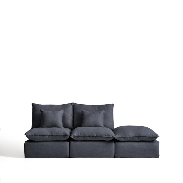 Kave Home Modulaire 2-zits Bank Anarela Linnen, 270cm - Donkergrijs