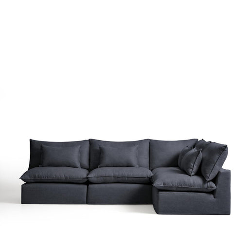 Kave Home 6-zits Hoekbank Anarela Rechts, Linnen, 327cm - Donkergrijs - ThatLyfeStyle