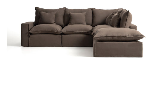 Kave Home 4-zits Hoekbank Anarela 307cm, Linnen - Taupe