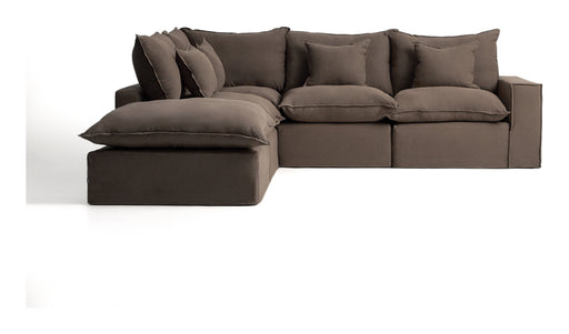 Kave Home 4-zits Hoekbank Anarela 287cm, Linnen - Taupe