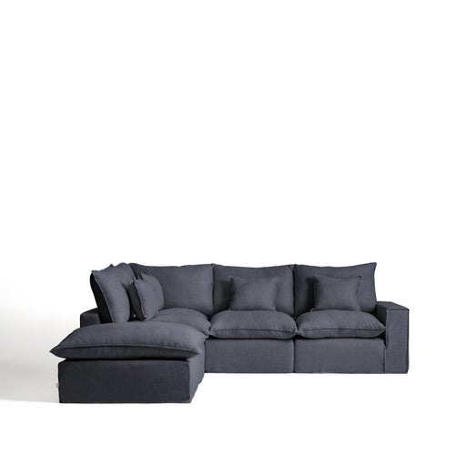 Kave Home 4-zits Bank Anarela Links, 307cm - Donkergrijs - ThatLyfeStyle