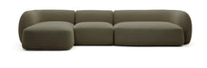 Kave Home Organische Loungebank Martina Links, 377cm, Chenille - Groen