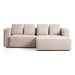 Kave Home Slaapbank Marela Rechts, Structuurstof, 236cm - Beige