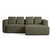 Kave Home Slaapbank Marela Rechts, Structuurstof, 236cm - Groen