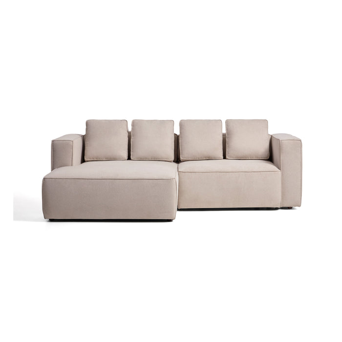 Kave Home Slaapbank Marela Links, Structuurstof, 236cm - Beige
