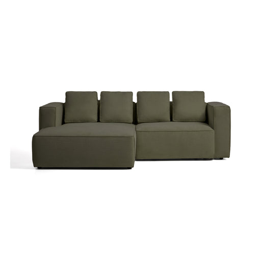 Kave Home Slaapbank Marela Links, Structuurstof, 236cm - Groen