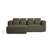Kave Home Slaapbank Marela Links, Structuurstof, 236cm - Groen