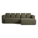 Kave Home Slaapbank Marela Rechts, Structuurstof, 276cm - Groen