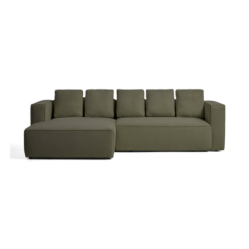 Kave Home Slaapbank Marela Links, Structuurstof, 276cm - Groen