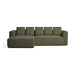 Kave Home Slaapbank Marela Links, Structuurstof, 276cm - Groen