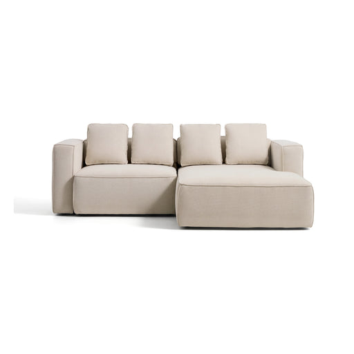 Kave Home Slaapbank Marela Rechts, Chenille, 236cm - Ecru