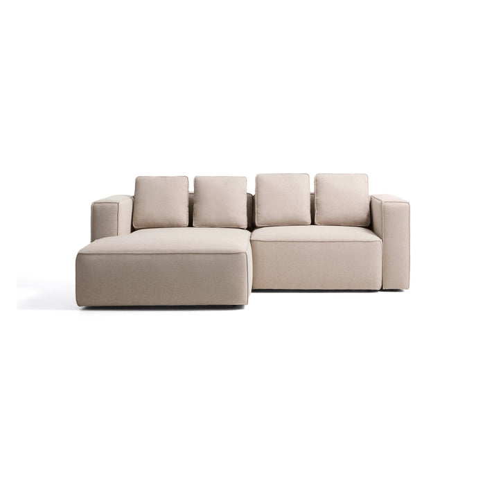 Kave Home Slaapbank Marela Links, Structuurstof, 236cm - Beige