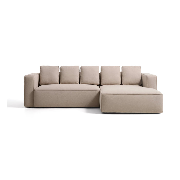Kave Home Slaapbank Marela Rechts, Structuurstof, 276cm - Beige