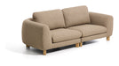 Kave Home 3-zits Bank Vera 230 cm, Structuurstof en naturel poten - Lichtbruin