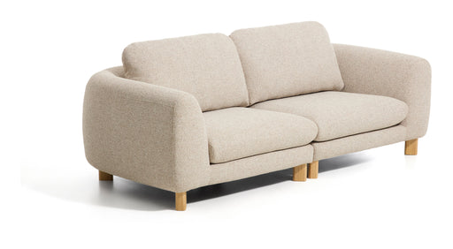 Kave Home 3-zits Bank Vera 230cm, Structuurstof en naturel poten - Beige