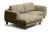 Kave Home 3-zits Loungebank Vera Links, 232cm, Structuurstof en bruine poten - Olijfgroen
