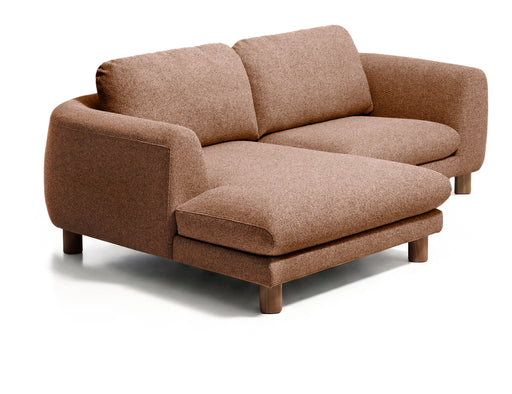 Kave Home 3-zits Loungebank Vera Links, 232 cm, Structuurstof en bruine poten - Terracotta
