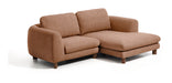 Kave Home 3-zits Loungebank Vera Rechts, 232cm, Structuurstof en bruine poten - Terracotta