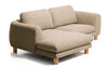 Kave Home 3-zits Hoekbank Vera Links, 232cm, Structuurstof en naturel poten - Lichtbruin