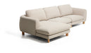 Kave Home 4-zits Hoekbank Vera Links, 322cm, Structuurstof en naturel poten - Beige